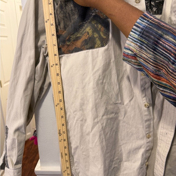 Mossy Oak Men's Casual Button Down Shirt - Beige with Camouflage Accent - Picture 14 of 14